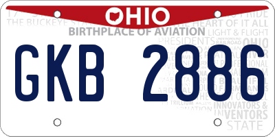 OH license plate GKB2886