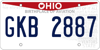 OH license plate GKB2887