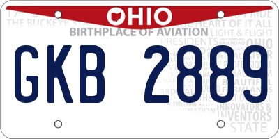 OH license plate GKB2889