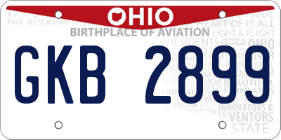 OH license plate GKB2899