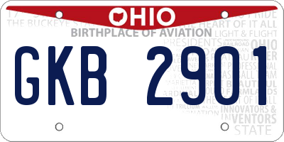 OH license plate GKB2901