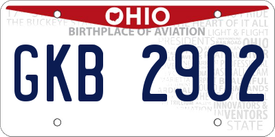 OH license plate GKB2902