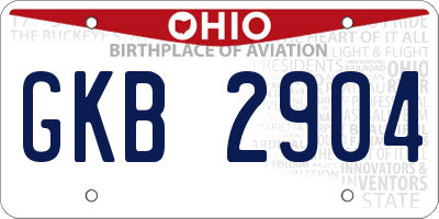 OH license plate GKB2904