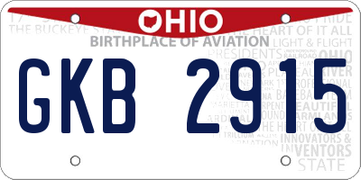 OH license plate GKB2915