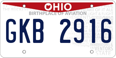 OH license plate GKB2916