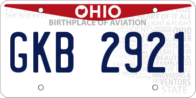 OH license plate GKB2921
