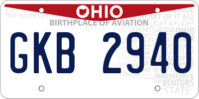 OH license plate GKB2940