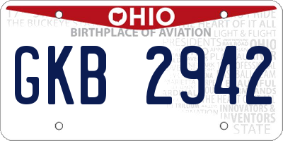 OH license plate GKB2942