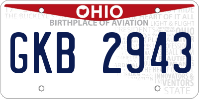 OH license plate GKB2943