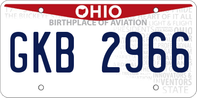 OH license plate GKB2966