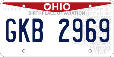 OH license plate GKB2969
