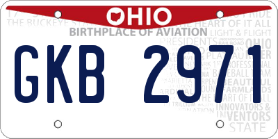 OH license plate GKB2971