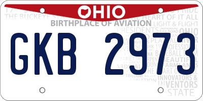 OH license plate GKB2973