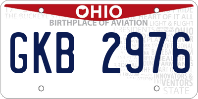 OH license plate GKB2976