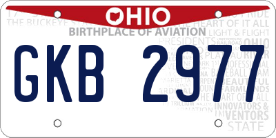 OH license plate GKB2977