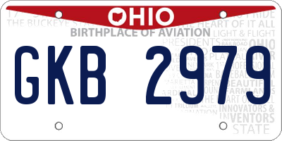 OH license plate GKB2979