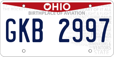 OH license plate GKB2997