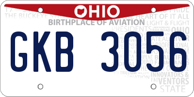 OH license plate GKB3056