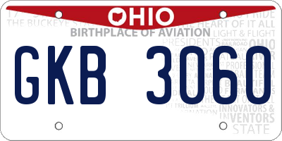 OH license plate GKB3060