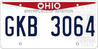OH license plate GKB3064