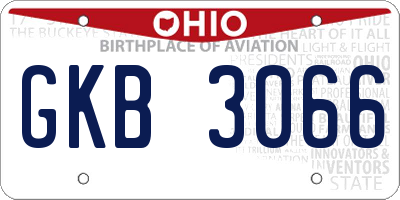 OH license plate GKB3066