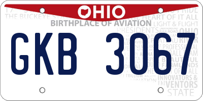 OH license plate GKB3067