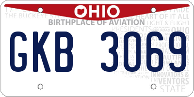 OH license plate GKB3069
