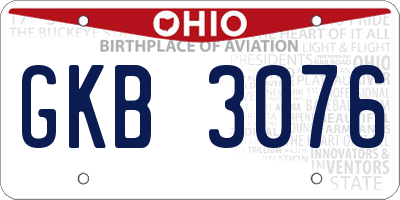 OH license plate GKB3076