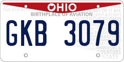 OH license plate GKB3079