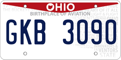 OH license plate GKB3090