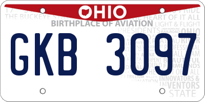 OH license plate GKB3097
