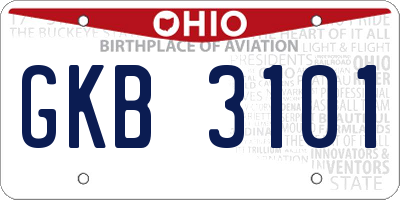 OH license plate GKB3101