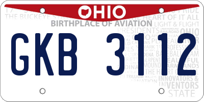 OH license plate GKB3112