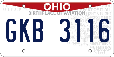 OH license plate GKB3116