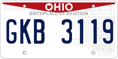 OH license plate GKB3119