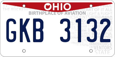 OH license plate GKB3132