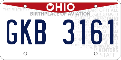 OH license plate GKB3161