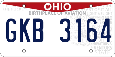 OH license plate GKB3164
