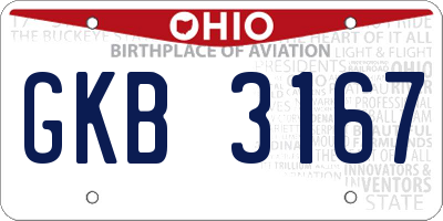 OH license plate GKB3167