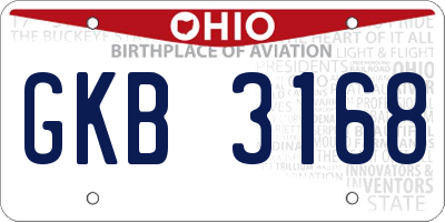 OH license plate GKB3168
