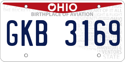 OH license plate GKB3169