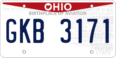 OH license plate GKB3171
