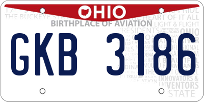 OH license plate GKB3186