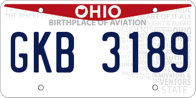 OH license plate GKB3189