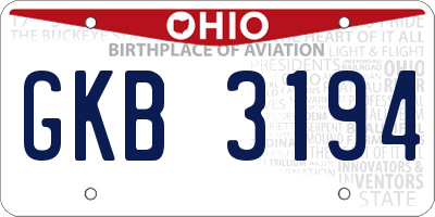 OH license plate GKB3194