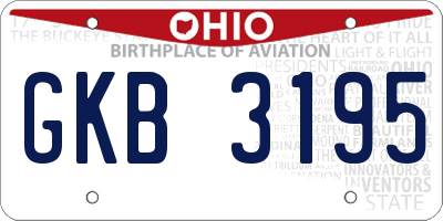 OH license plate GKB3195