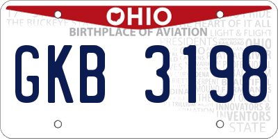 OH license plate GKB3198