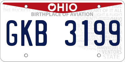 OH license plate GKB3199