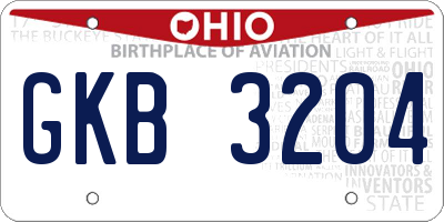 OH license plate GKB3204