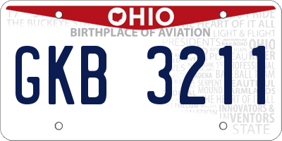 OH license plate GKB3211